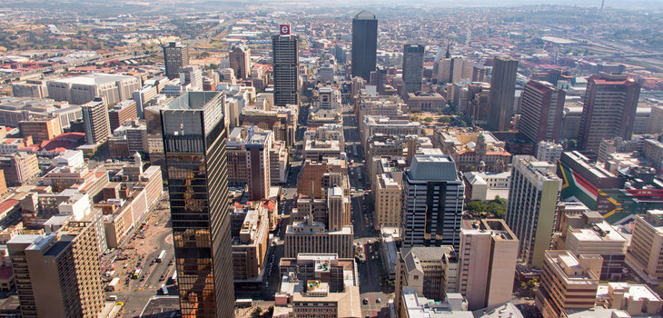 View central business district Johannesburg South Africa